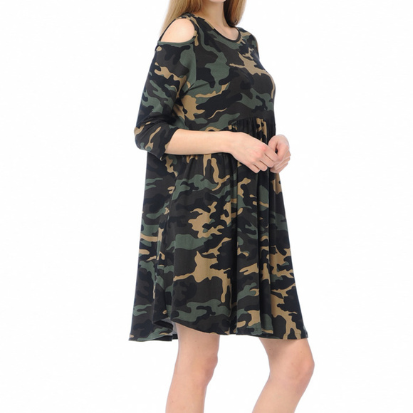 Cold Shoulder Baby Doll Dress - Picture 5 of 5